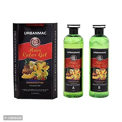URBANMAC Fruit Vinegar Black Gel Color Professions Hair Colour, 500mlx2