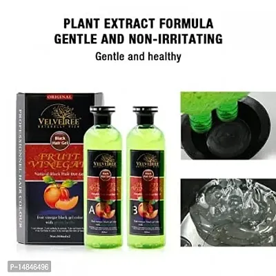 VELVETREE Fruit Vinegar Black Gel Color Professions Hair Colour, 500mlx2