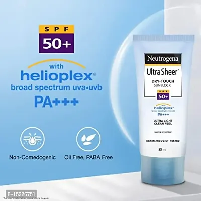 Neutrogena Ultra sheer Sunscreen, SPF 50+, Ultra light, for oily and dry skin, 30ml-thumb3