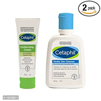 Cetaphil Moisturizing Lotion For Sensitive Or Dry Skin 250 ml and Moisturising Cream 80g Combo-thumb3