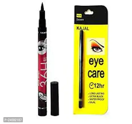 ADS Eye Care Kajal Pencil 12 Hours Extra Black Long Lasting Water Proof Kajal with 36 Hours Eyeliner...-thumb0