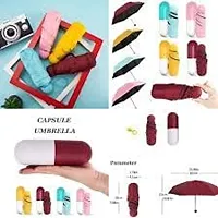 Capsule Portable Travel Folding Umbrella with Pill Box (Assorted color-Pack of 1)-thumb1