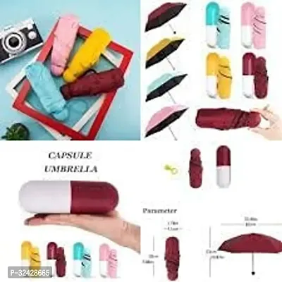 Capsule Portable Travel Folding Umbrella with Pill Box (Assorted color-Pack of 1)-thumb2