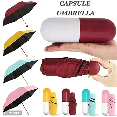 Ultra Mini UV Coated 4-Fold Travel Capsule Umbrella, 100 cm (Assorted color-Pack of 1)-thumb3