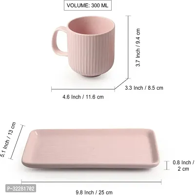 Stylish Ceramic Glossy Studio Pottery Two Coffee Mug  With One Tray Pack Of 3-thumb5