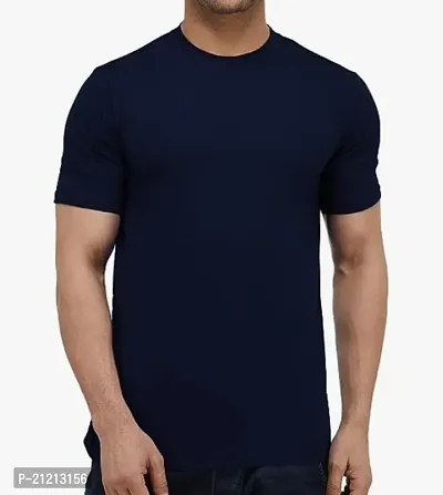 Men Cotton Solid Casual T-Shirt