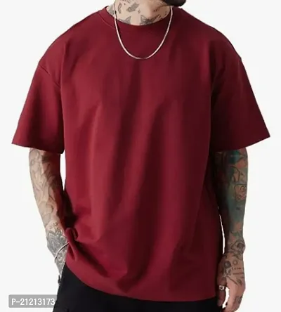 Men Cotton Solid Casual T-Shirt