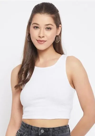 Classic Solid Crop Top for Women