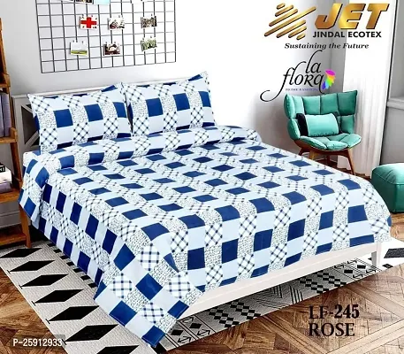 Comfortable Cotton King Bedsheet with Two Pillow Covers-thumb0