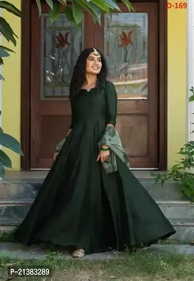Stylish Green Georgette  Dress For Women-thumb0