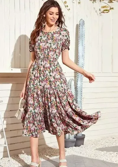 Georgette Printed Long Dress