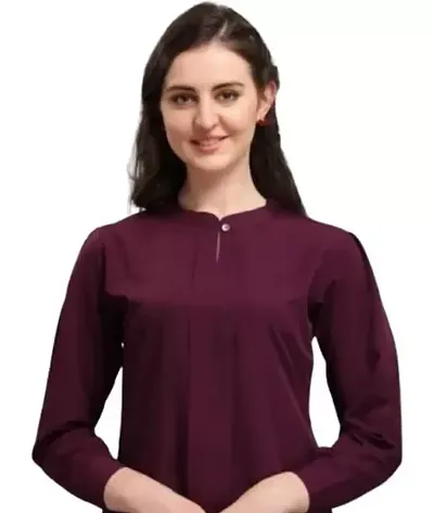 Solid Casual wear Top with Full Sleeve