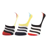 VIE ELEGANTO Men's Ankle Socks No Show Socks For Loafer Sneakers Low Cut Premium Cotton Socks With Non-Slip Grips | Set Of 3 Loafer Multicolor Socks-thumb1