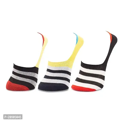 VIE ELEGANTO Men's Ankle Socks No Show Socks For Loafer Sneakers Low Cut Premium Cotton Socks With Non-Slip Grips | Set Of 3 Loafer Multicolor Socks-thumb2