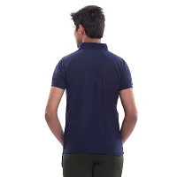 VIE ELEGANTO Cotton Polo T-Shirts Combo Pack of 2 Navy Blue Royal Blue-thumb2