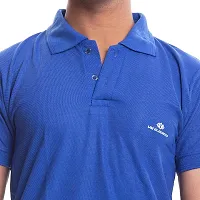 VIE ELEGANTO Cotton Polo T-Shirts Combo Pack of 2 Navy Blue Royal Blue-thumb3