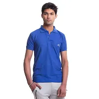 VIE ELEGANTO Cotton Polo T-Shirts Combo Pack of 2 Navy Blue Royal Blue-thumb4