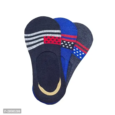 VIE ELEGANTO -Men's Ankle Socks No Show Socks For Loafer Sneakers Low Cut Premium Cotton Blend Socks With Non-Slip Grips | Set Of 3 Loafer Multicolor Socks-thumb0