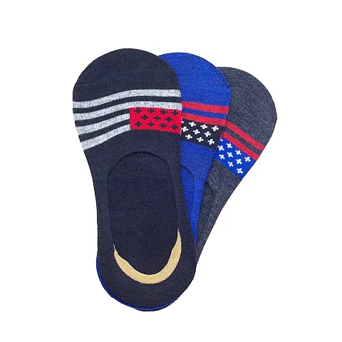 VIE ELEGANTO -Men's Ankle Socks No Show Socks For Loafer Sneakers Low Cut Premium Cotton Blend Socks With Non-Slip Grips | Set Of 3 Loafer Multicolor Socks
