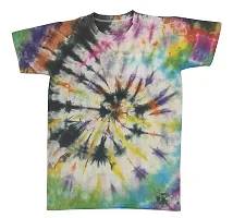 VIE ELEGANTO Ultra-Soft  Breathable Tie  Dye Hand Crafted Cotton Round Neck T-Shirts for Both Women  Men-thumb1