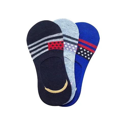 VIE ELEGANTO Men's Ankle Socks No Show Socks For Loafer Sneakers Low Cut Premium Cotton Socks With Non-Slip Grips | Set Of 3 Loafer Socks