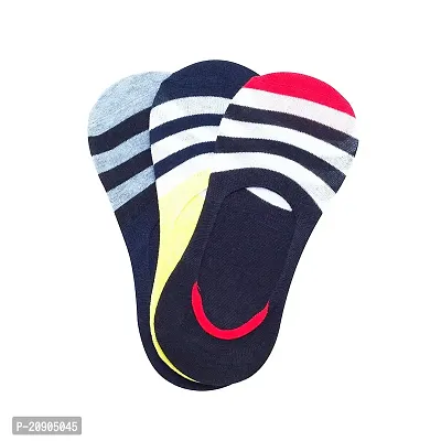VIE ELEGANTO Men's Ankle Socks No Show Socks For Loafer Sneakers Low Cut Premium Cotton Socks With Non-Slip Grips | Set Of 3 Loafer Multicolor Socks-thumb0