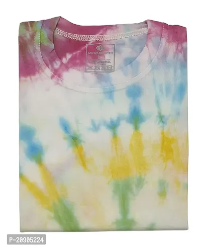 VIE ELEGANTO Ultra-Soft  Breathable Tie  Dye Hand Crafted Cotton Round Neck T-Shirts for Both Women  Men-thumb0