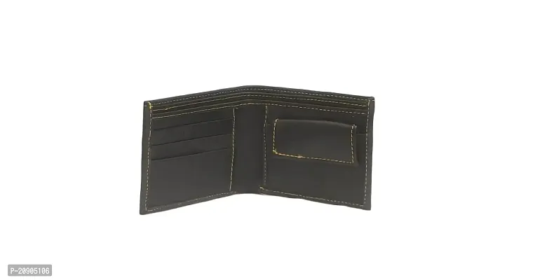 VIE ELEGANTO Leather Wallet for Mens Ultra Strong Stitching | 3 Card Slots | 2 Currency Compartments | 1 Coin Pocket (Black)