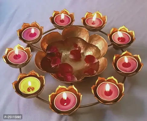 Handicrafts And Gallery Handcrafted Decorative Lotus Shape Tealight Candle Holder