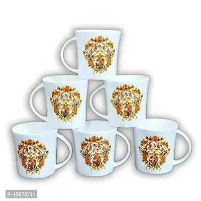 ART TO REAL Bone China Golden Design Classic Coffee Mug (Multicolour)-Set of 6 Pieces-thumb0