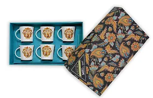 ART TO REAL Bone China Golden Design Classic Coffee Mug (Multicolour)-Set of 6 Pieces-thumb2