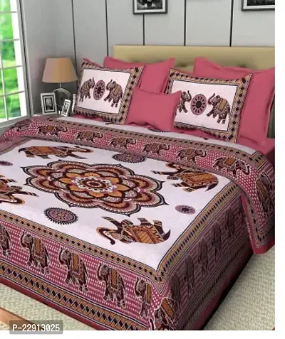 Comfortable Cotton Queen Bedsheet with Two Pillow Covers