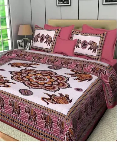 Cotton Double Bedsheets With 2 pillow covers