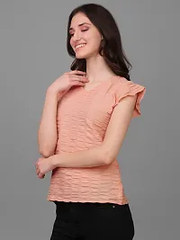 Stylish Georgette Orange Top For Women-thumb1