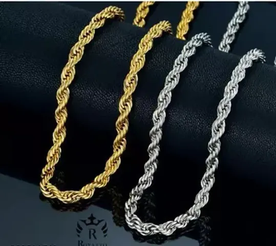 Alluring Alloy Chain For Men Pack Of 2