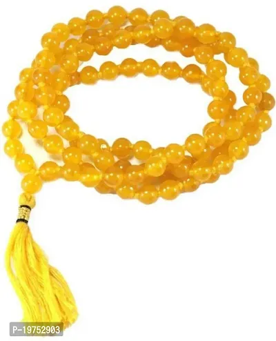Natural PIli/Yellow Hakik Jaap Mala 108+1 Beads-thumb0