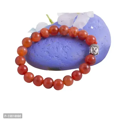 Carnelian Stone Buddha Bracelet Lab-Certified