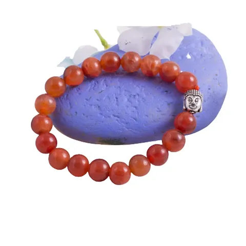 Carnelian Stone Buddha Bracelet Lab-Certified