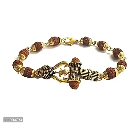 Rudraksha Gold Plated Chain Bracelet