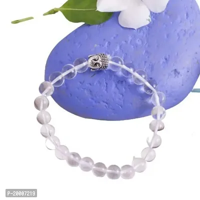 Crystal Quartz Stone Bracelet with Buddha Lab Certified