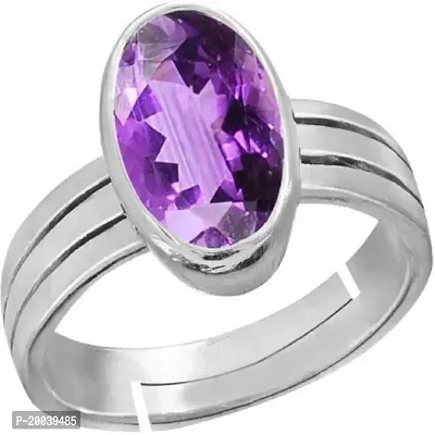 Amethyst Stone Adjustable Ring lab Certified