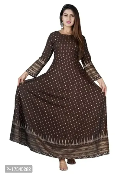 PVC RAIMENTS DORI Kurta in Coffee Color Gown Floor Length Brown N706 -PRNT