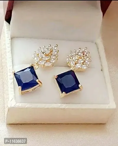 Blue Drop Earrings For Women-thumb0