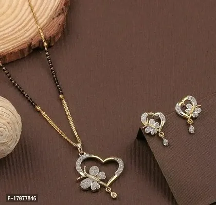 Elegant Alloy Mangalsutra With Earrings for Women-thumb0