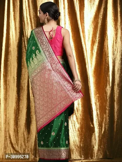 Stylish Olive Art Silk Embroidered Saree with Blouse piece For Women-thumb2