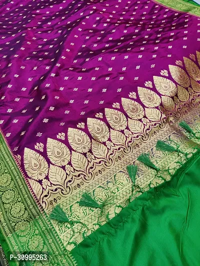 Stylish Purple Art Silk Embroidered Saree with Blouse piece For Women