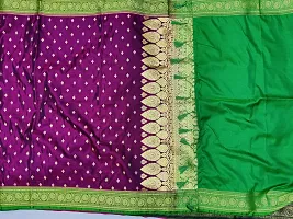 Stylish Purple Art Silk Embroidered Saree with Blouse piece For Women-thumb2