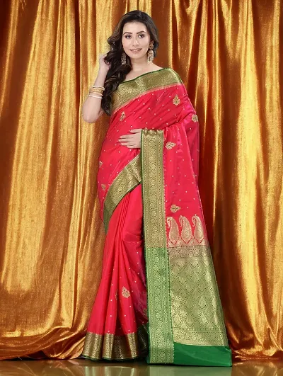 Banarasi Art Silk Embroidered Sarees with Blouse piece