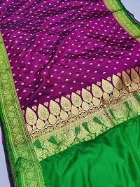 Stylish Purple Art Silk Embroidered Saree with Blouse piece For Women-thumb1