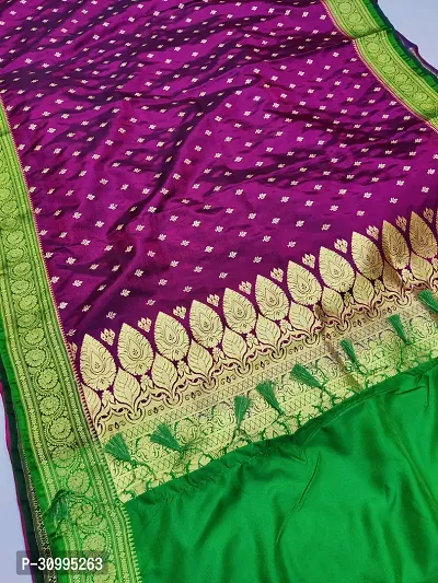 Stylish Purple Art Silk Embroidered Saree with Blouse piece For Women-thumb2